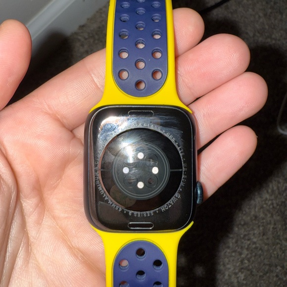 Smartwatch with Yellow and Blue Band